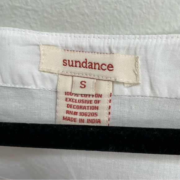 Sundance tunic long sleeve eyelet tassel boho peasant size small white - Picture 7 of 9